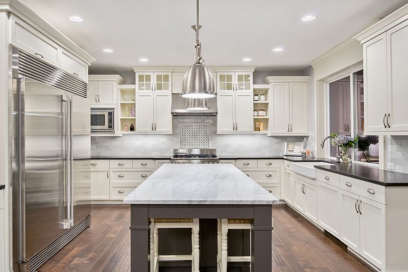 Soft-close mechanisms are a key feature of high-end kitchen cabinets