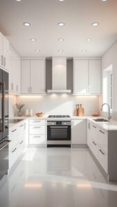 Kitchen with white cabinets design