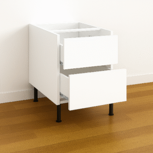 2 Drawer Base Cabinet 12x30 – Delight Finish Melamine Flat Panel Doors | RTA Cabinet Depot