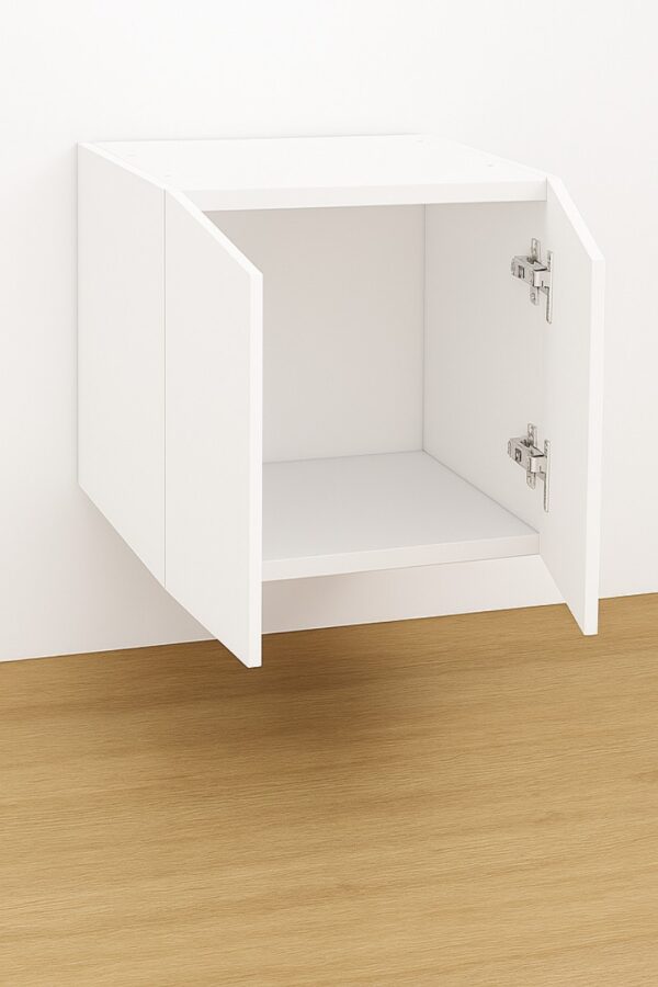 Wall Cabinet 15″ High – Melamine Flat Panel Double Doors With Ranging 24″ to 36″ - Image 3