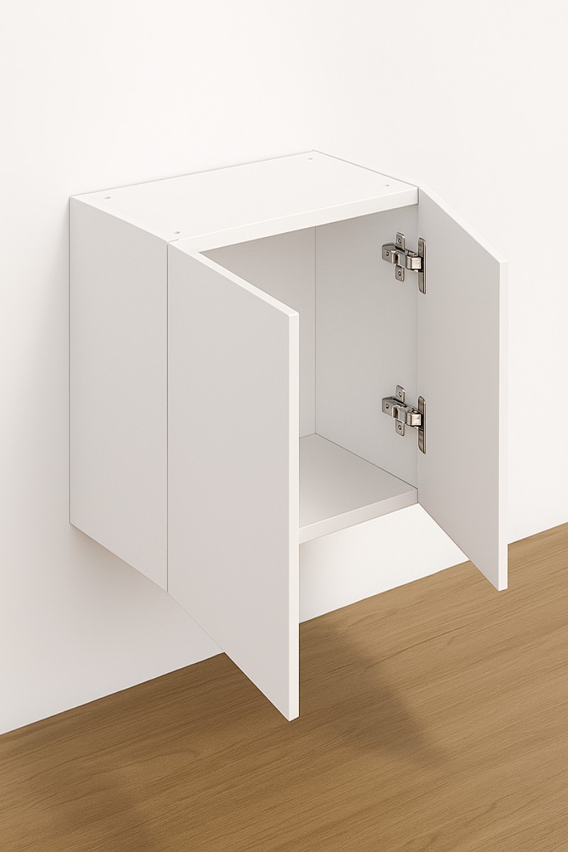 Wall Cabinet 21″ High x 30'' - 36'' Wide – Melamine Flat Panel Double Doors - Image 3