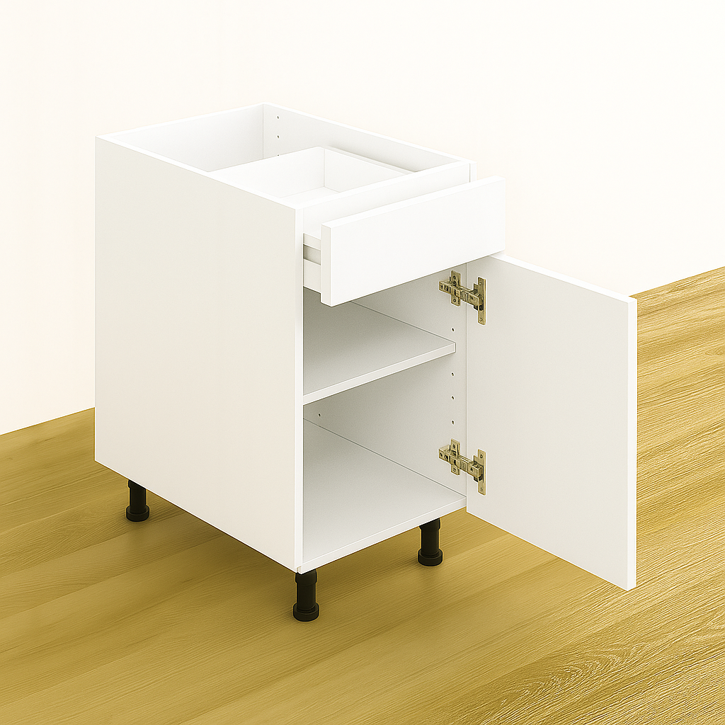 Drawer Base Cabinet 24" Wide x 30" High - Melamine Flat Panel Doors - Image 2