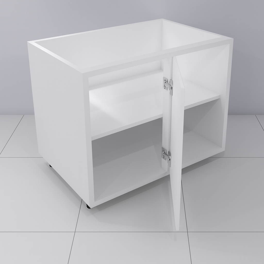 Base Blind Corner Cabinet 42" Wide x 36" High - Melamine Flat Panel Doors - Image 3
