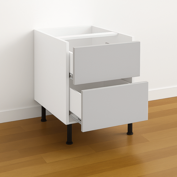 2 Drawer Base Cabinet 12x30 – Delight Finish Melamine Flat Panel Doors | RTA Cabinet Depot