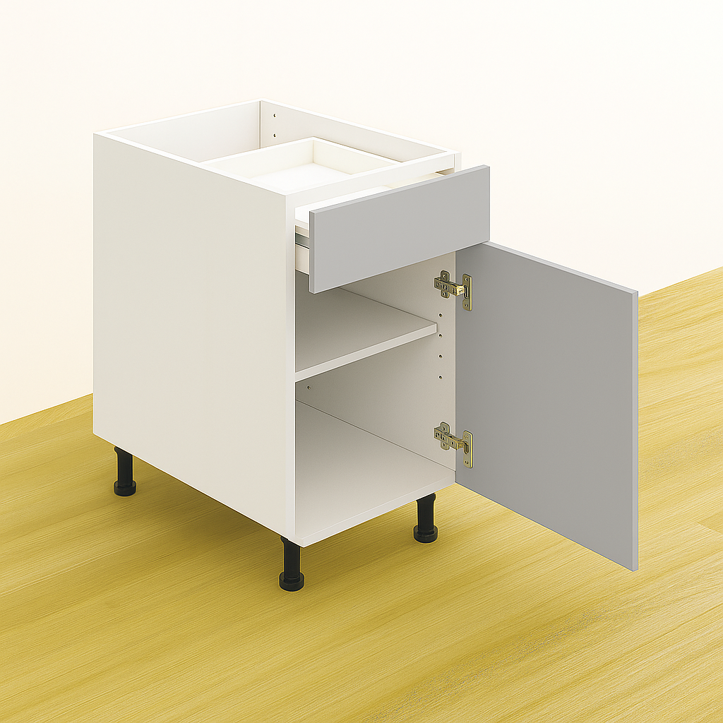 Drawer Base Cabinet 24" Wide x 30" High - Melamine Flat Panel Doors - Image 3