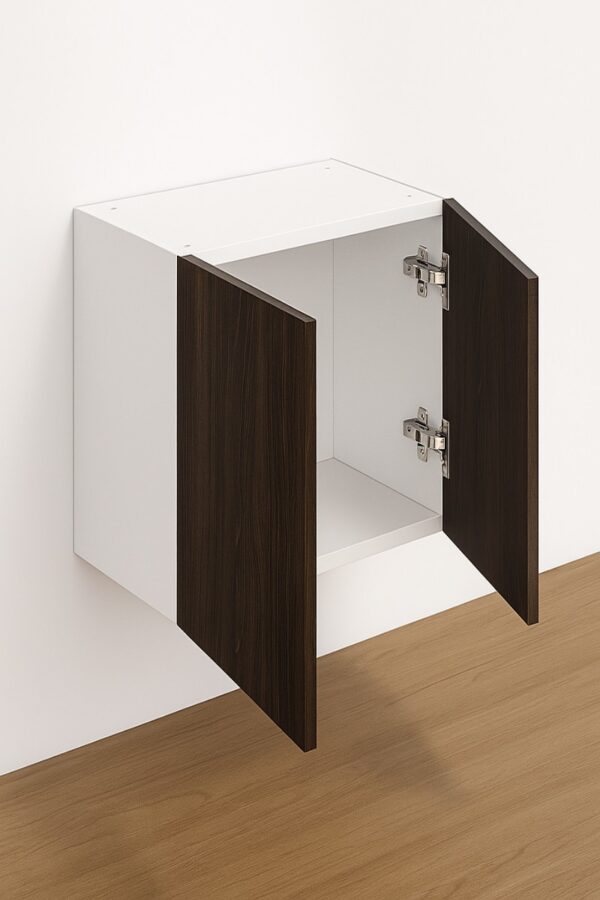 Wall Cabinet 15″ High – Melamine Flat Panel Double Doors With Ranging 24″ to 36″ - Image 2