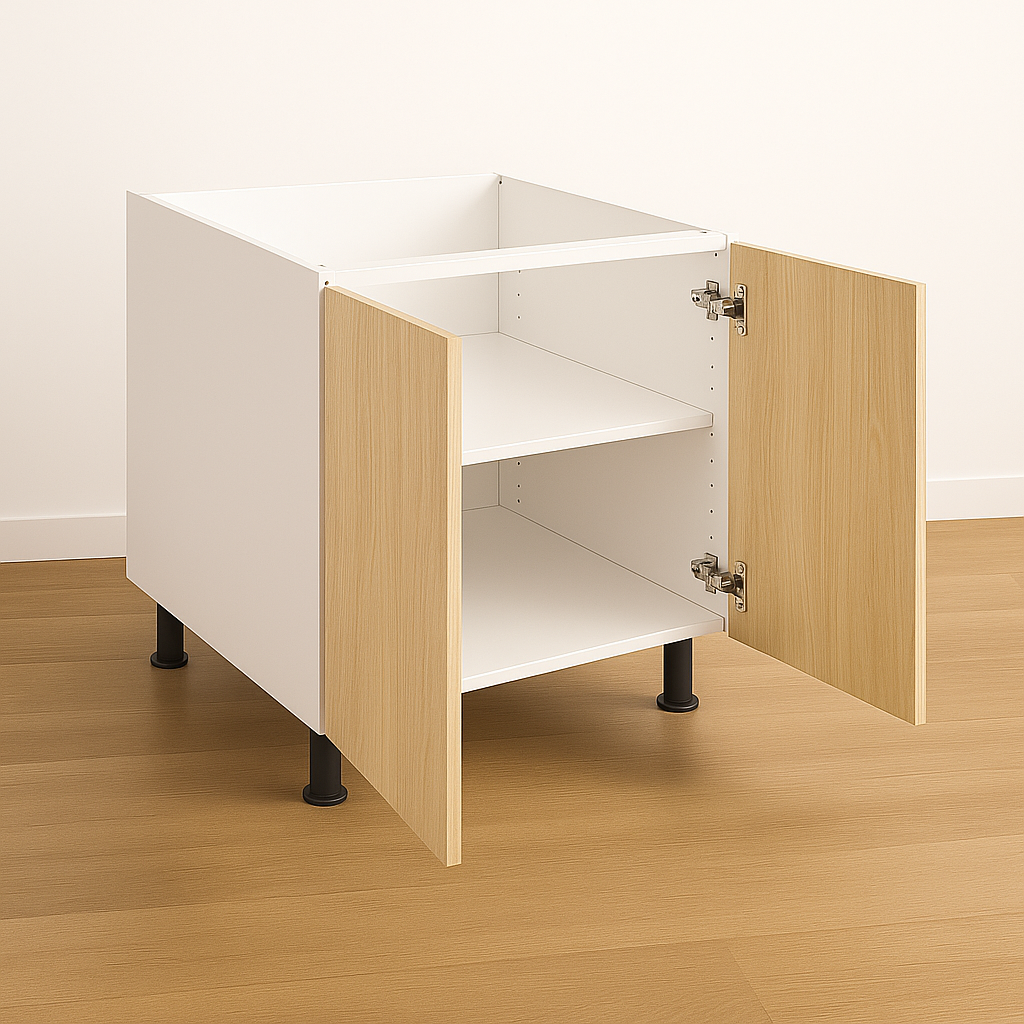 Base Cabinet 30" High - Melamine Flat Panel Double Doors With Ranging 24″ to 42″