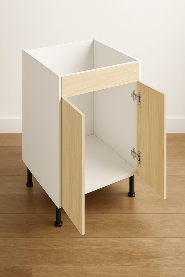 Sink Base Cabinet 36" Wide x 30" High - Melamine Flat Panel Doors
