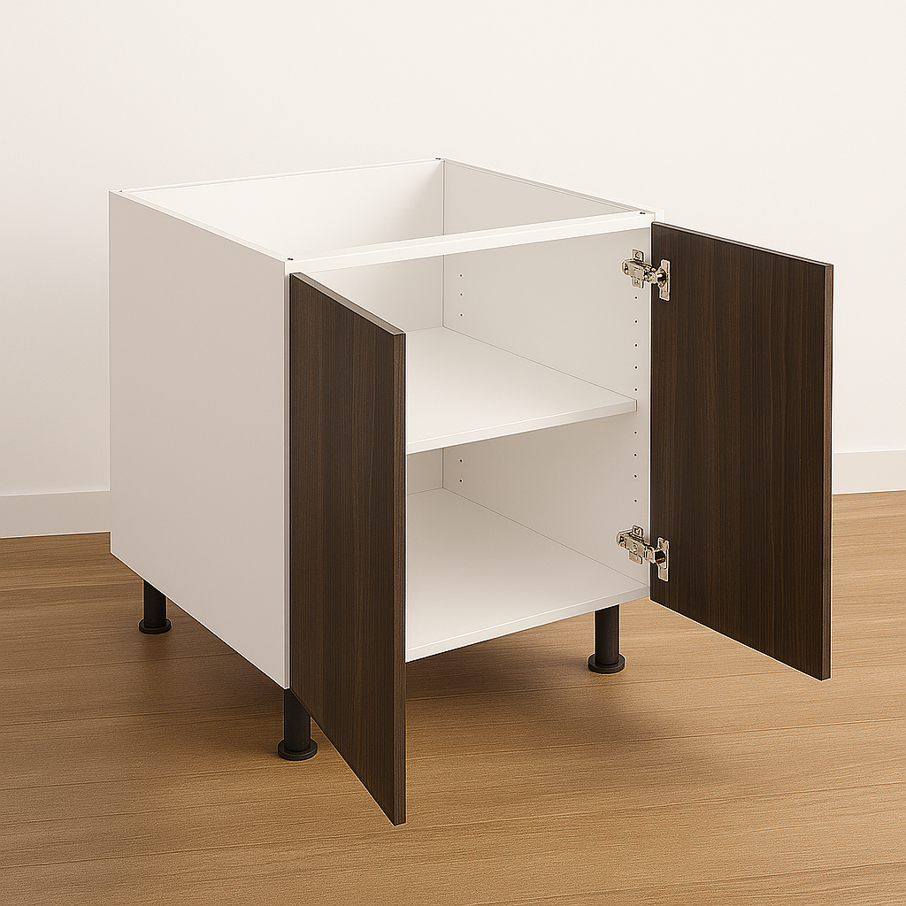 Base Cabinet 30" High - Melamine Flat Panel Double Doors With Ranging 24″ to 42″ - Image 2