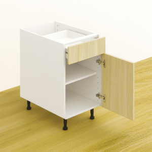 Drawer Base Cabinet 12" Wide x 30" High - Melamine Flat Panel Doors