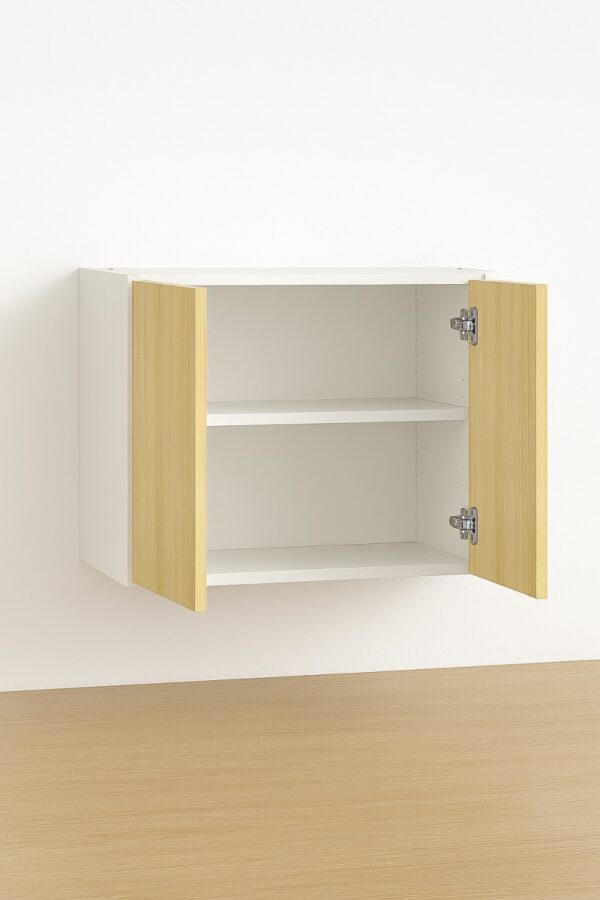 Wall Cabinet 24″ High – Melamine Flat Panel Double Doors With Ranging 24″ to 36″
