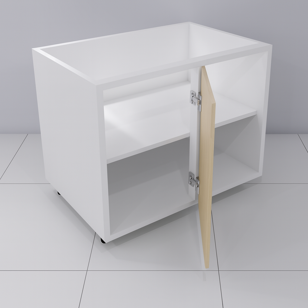 Base Blind Corner Cabinet 42" Wide x 36" High - Melamine Flat Panel Doors - Image 2