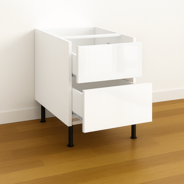 2 Drawer Base Cabinet 12x30 – Grand Finish Melamine Flat Panel Doors | RTA Cabinet Depot