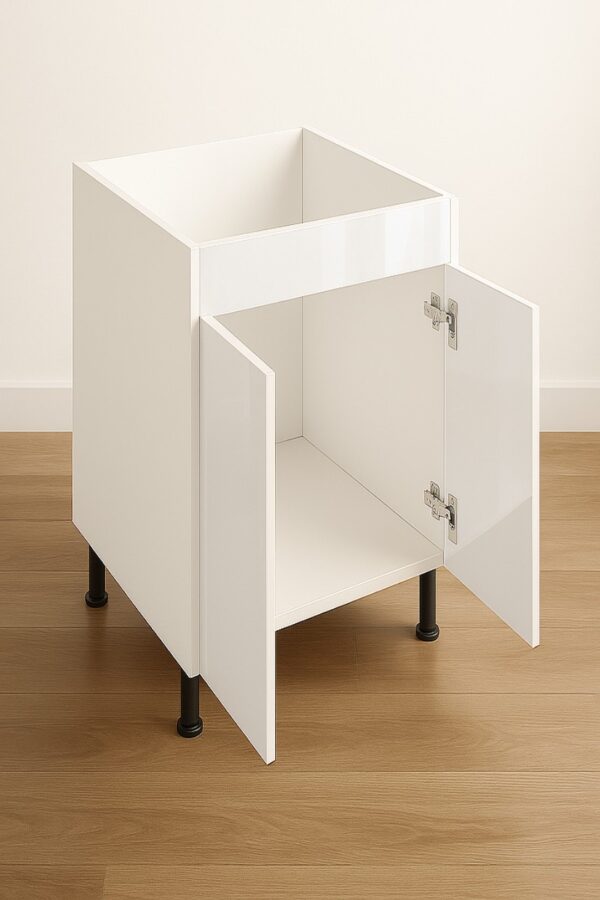 Sink Base Cabinet 36" Wide x 30" High - Melamine Flat Panel Doors - Image 4