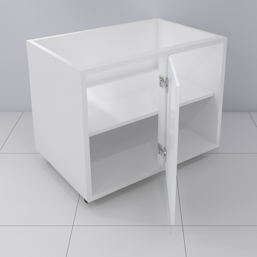 Base Blind Corner Cabinet 42" Wide x 36" High - Melamine Flat Panel Doors - Image 4