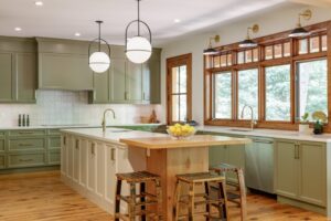 Two Tones Transititonal Kitchens Cabinets 
