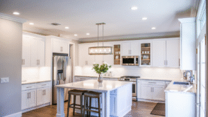 Bright modern L-Shaped Kitchen Cabinets