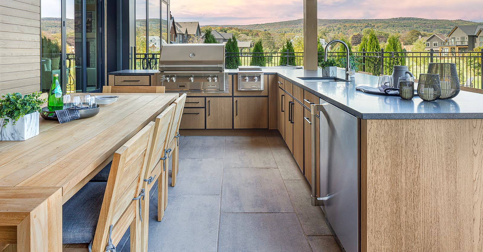 Outdoor kitchen cabinet design