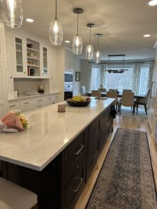 Shaker kitchen cabinet door with flat recessed panel