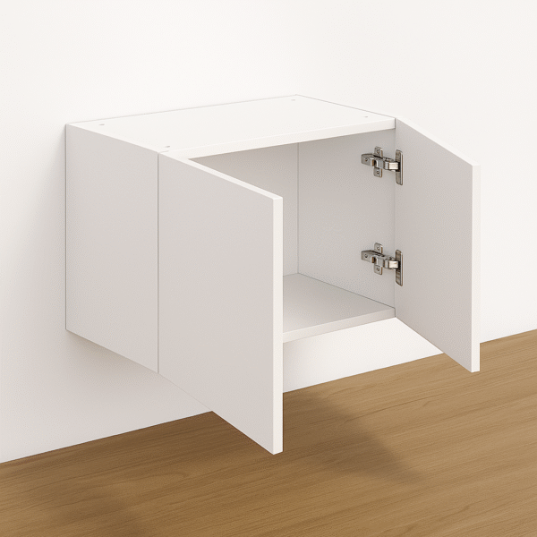 Wall Cabinet 21″ High x 24” Depth – Melamine Flat Panel Double Doors With Ranging 30″ to 36″ - Image 3