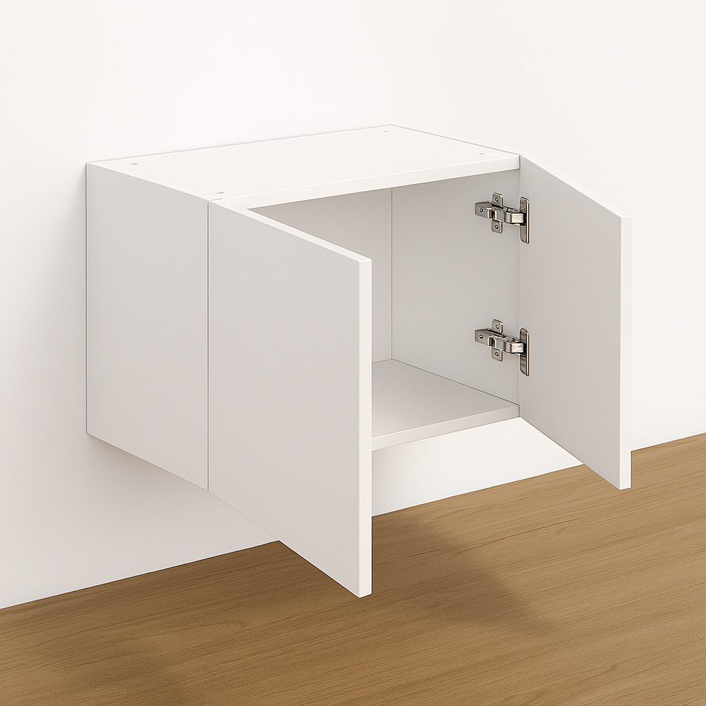 Wall Cabinet 21″ High x 24” Depth – Melamine Flat Panel Double Doors With Ranging 30″ to 36″ - Image 3