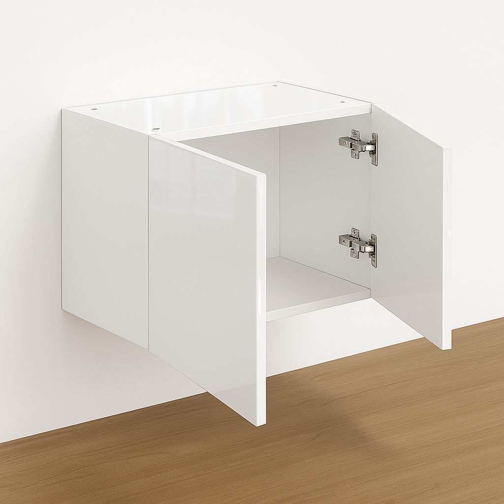 Wall Cabinet 21″ High x 24” Depth – Melamine Flat Panel Double Doors With Ranging 30″ to 36″ - Image 5