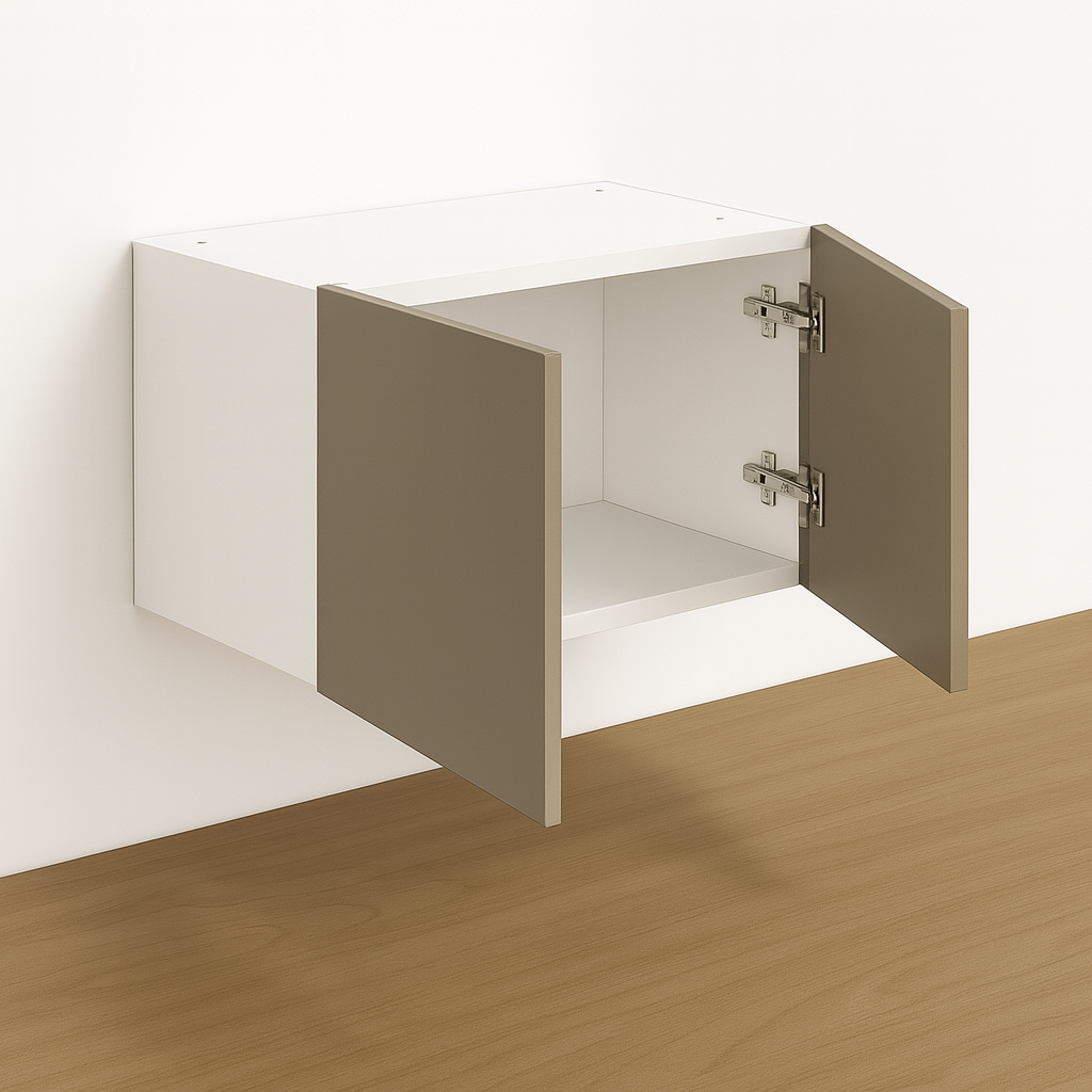 Wall Cabinet 21″ High x 24” Depth – Melamine Flat Panel Double Doors With Ranging 30″ to 36″ - Image 6