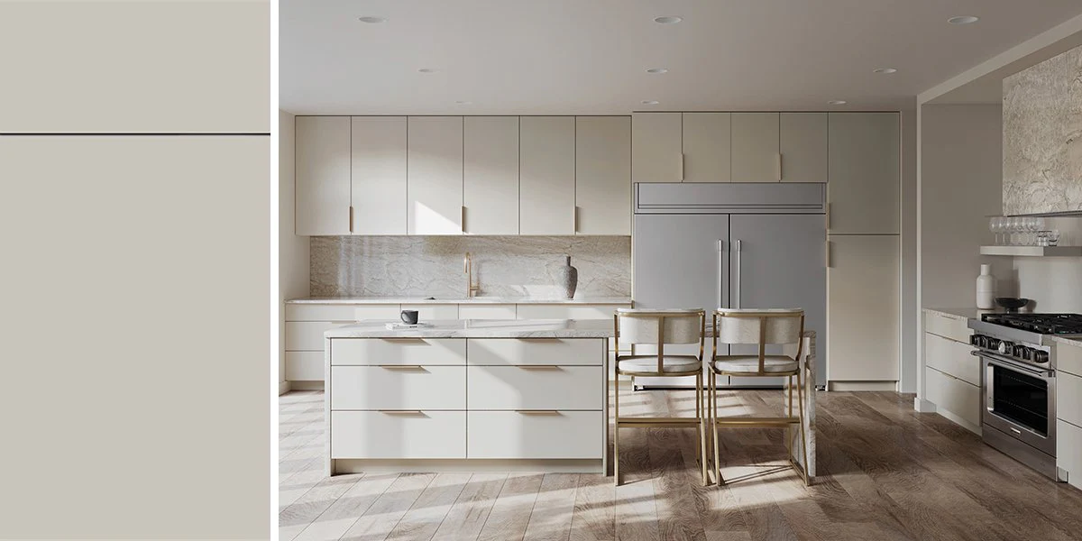 Modern Canadian kitchen with durable RTA cabinets and sleek minimalist design