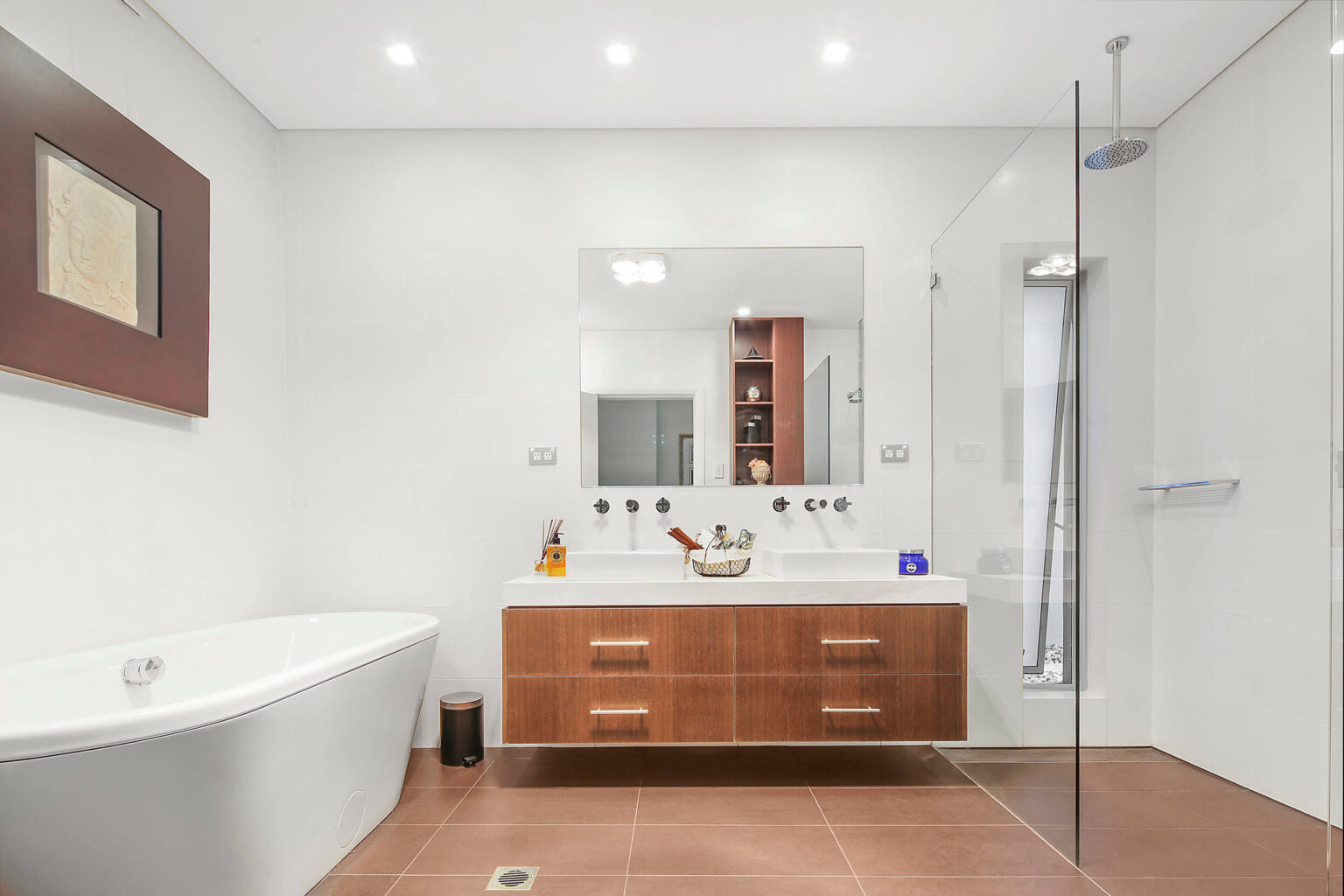 Modern wall-mounted bathroom cabinets for seniors with ergonomic design and accessible vanity