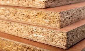 Close-up of particleboard material used in affordable stylish bathroom cabinets
