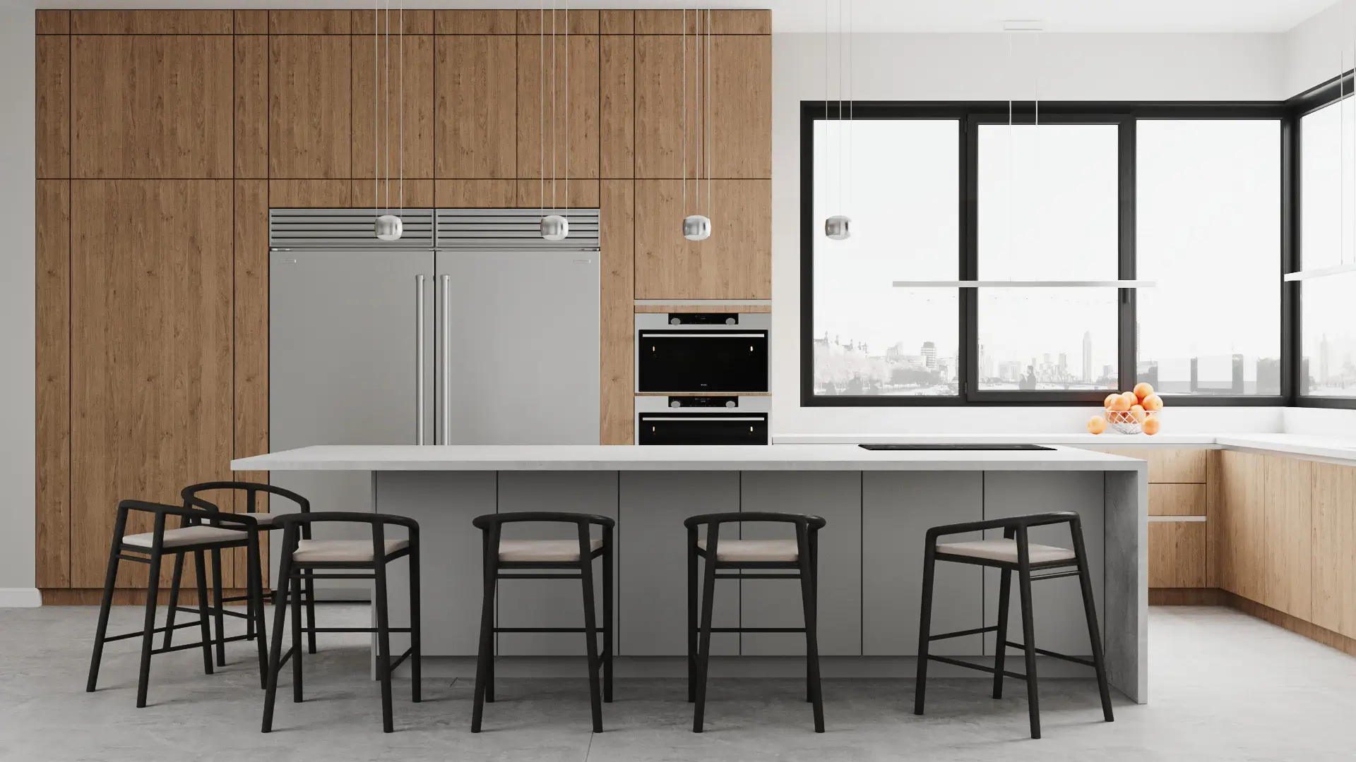 Modern RTA kitchen cabinets with large island for Toronto and Mississauga home renovation