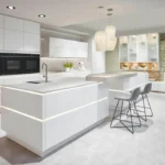 best kitchen cabinet colors Canada in a modern white minimalist kitchen