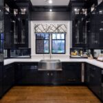 Kitchen Cabinet Toronto modern black cabinetry with white countertops