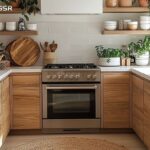 best kitchen cabinet colors Canada with natural wood cabinets in a modern kitchen