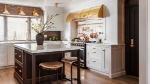 best kitchen cabinet colors Canada with elegant white cabinets and dark island