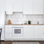 RTA kitchen cabinet solutions in Canada with modern white cabinets and wood countertop