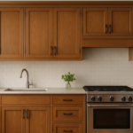 Modern kitchen cabinet solutions with warm wood shaker cabinets