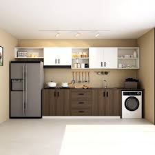 modern kitchen cabinet doors in a compact white and wood kitchen design