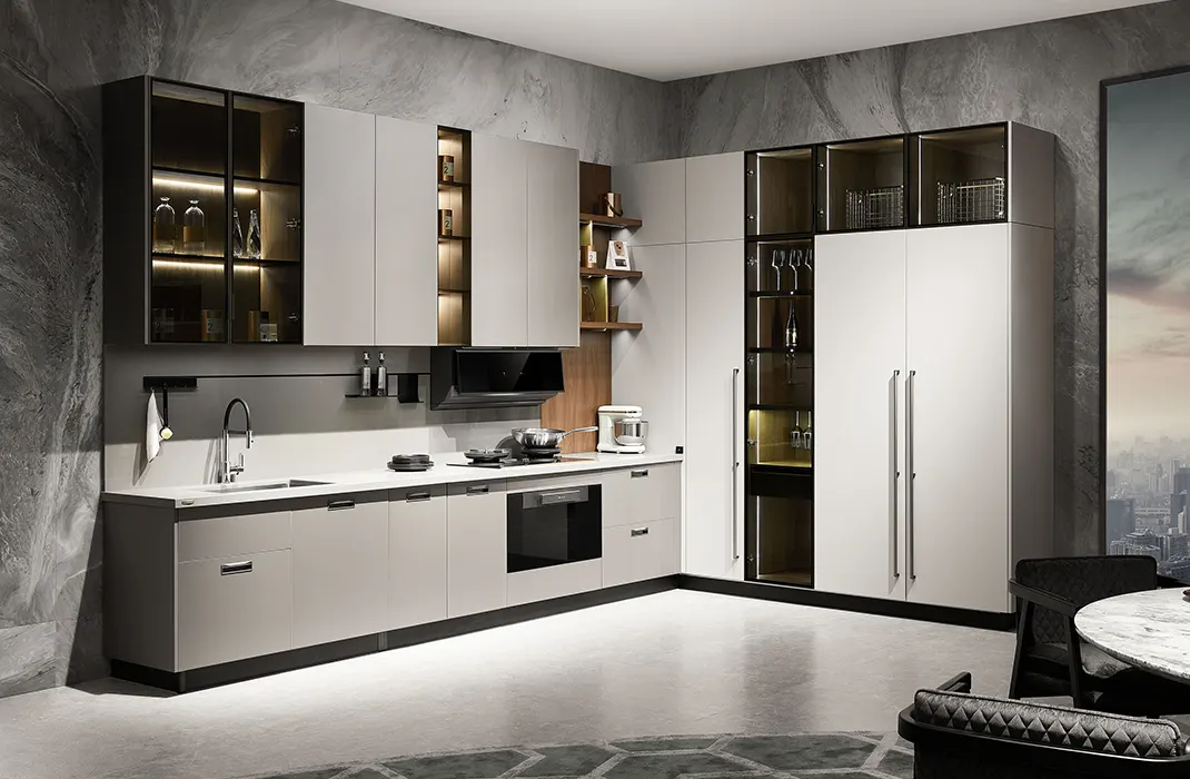 best kitchen cabinet colors Canada in a modern white and charcoal kitchen