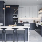 Modern flat pack kitchen cabinet design with white shaker cabinets