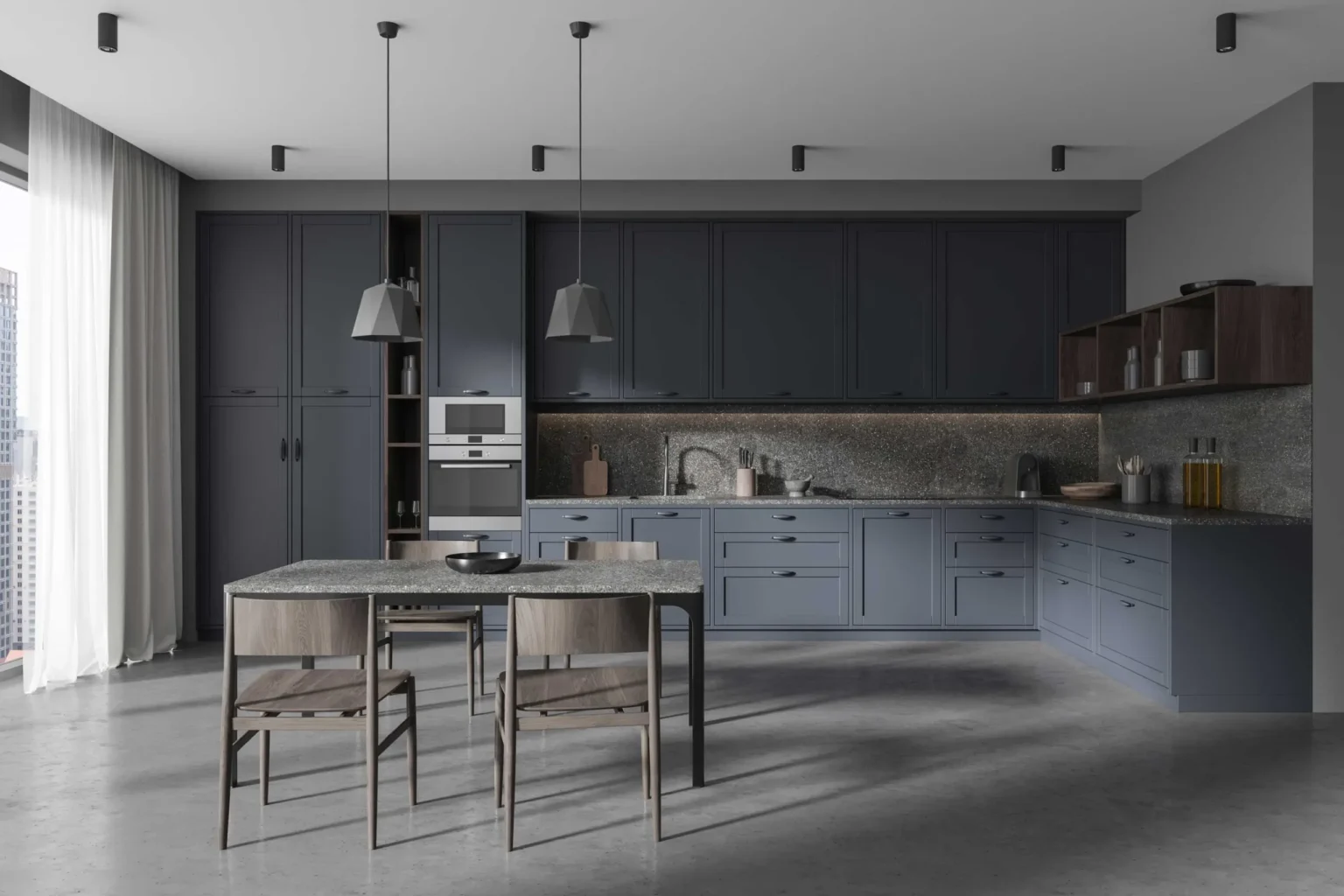 best kitchen cabinet colors Canada with modern navy blue cabinets